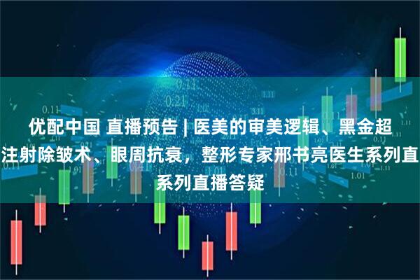 优配中国 直播预告 | 医美的审美逻辑、黑金超光子、注射除皱术、眼周抗衰，整形专家邢书亮医生系列直播答疑